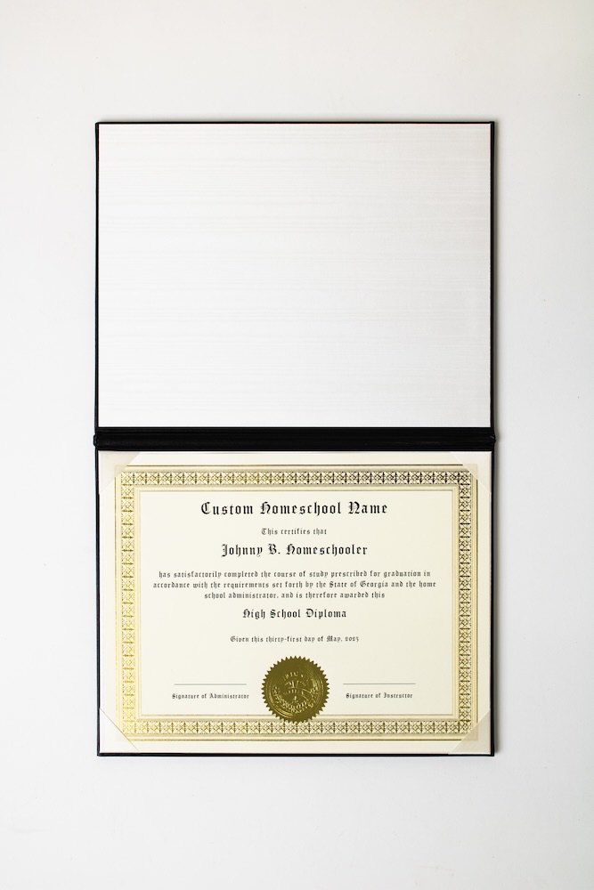 Diploma open in cover